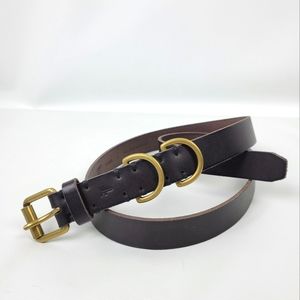 FRYE Genuine Leather Belt Sz Medium Gold Hardware